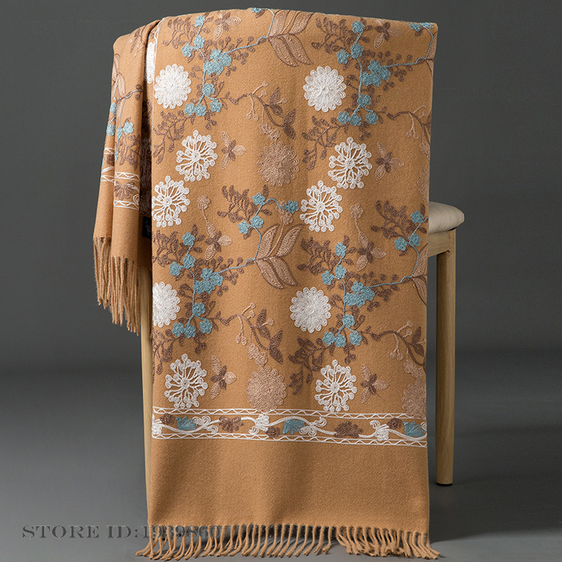 Home Textiles Blanket - Dames Kasjmier Pashmina Sjaal Wrap Borduurwerk