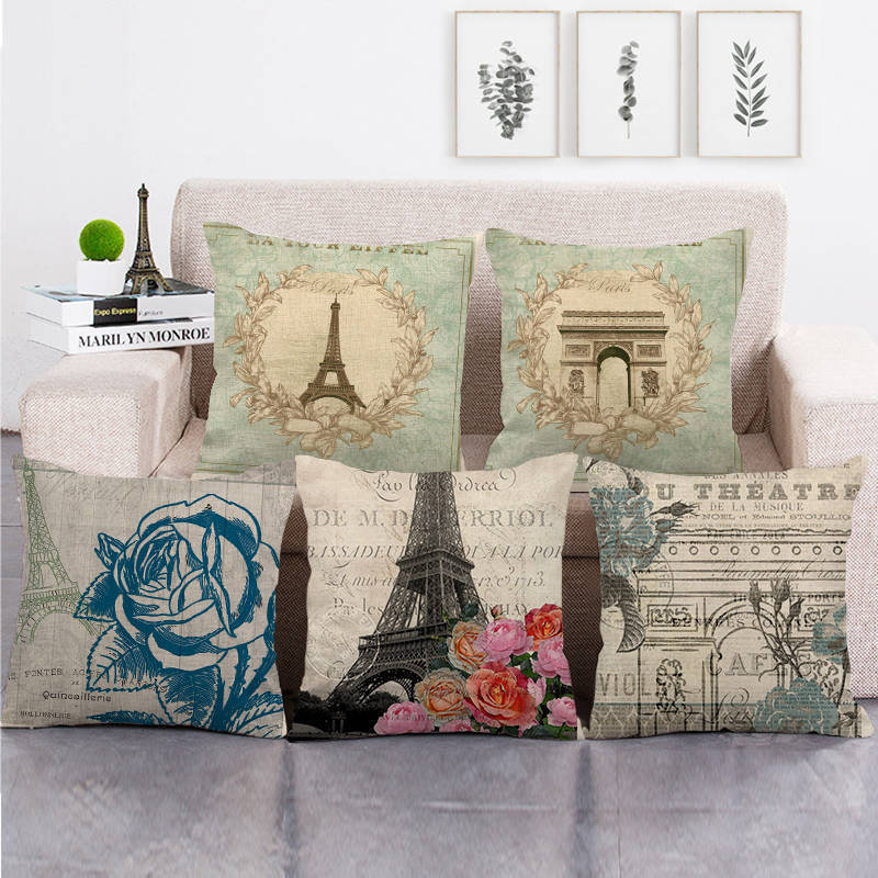 Home Textiles Uk - London, Paris Tower, UK Digitaal bedrukte