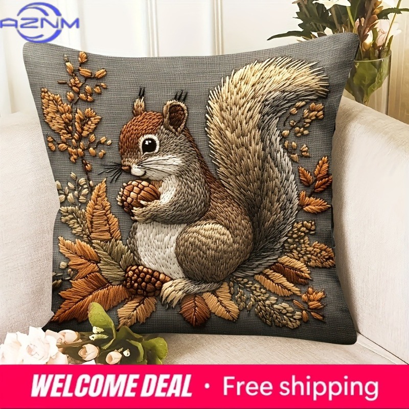 Your Home Textiles - Eekhoorn kussenhoes: Natuurlijke kunst voor uw