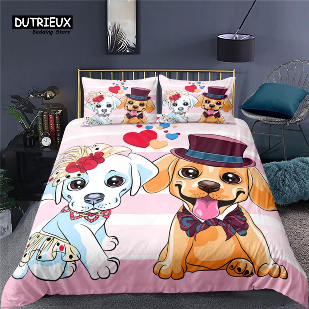 Home Textiles Uk - Thuis Textiel Luxe 3D Paar Hond