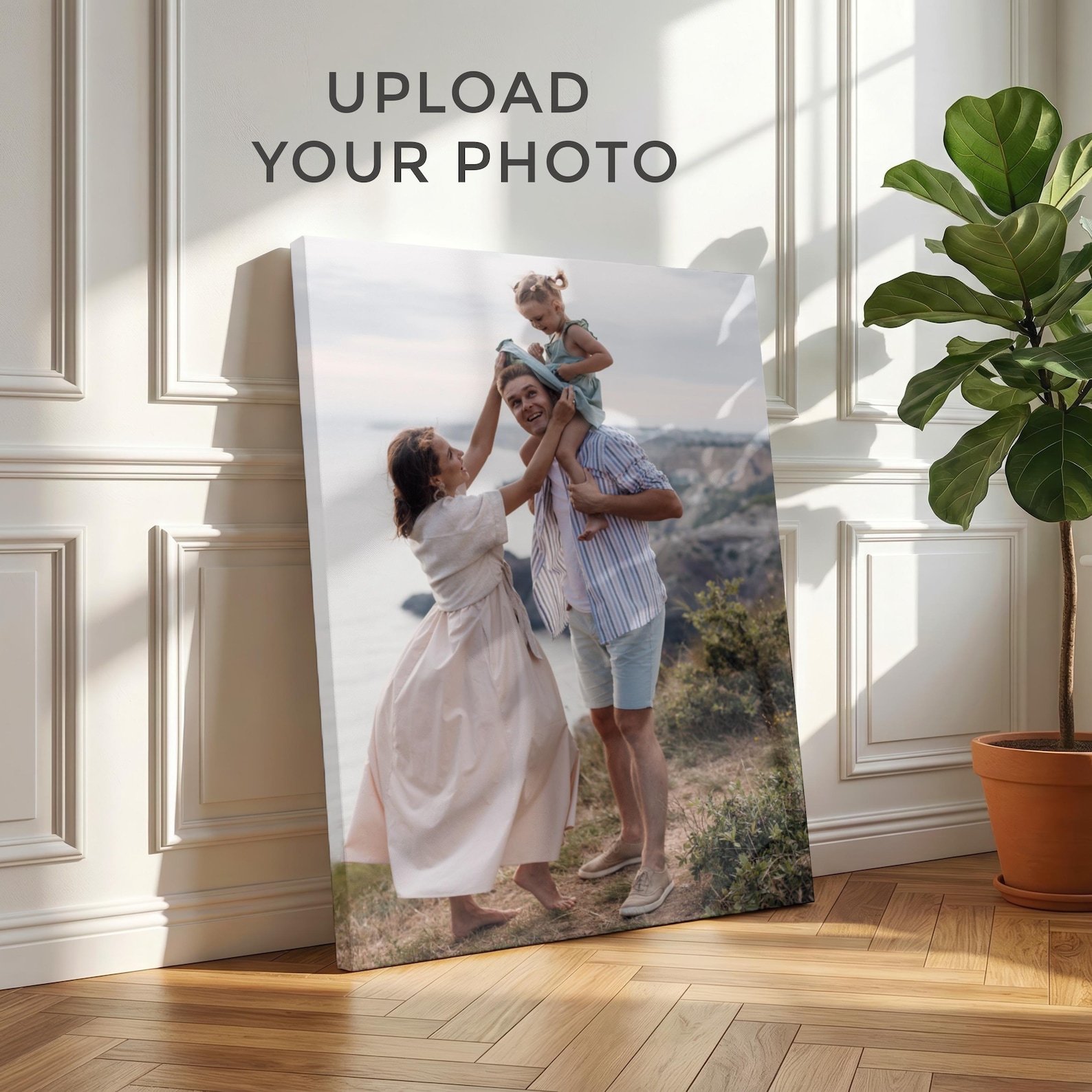 Home Of Textiles - Gepersonaliseerd fotocanvas, op maat gemaakte familie-wanddecoratie,