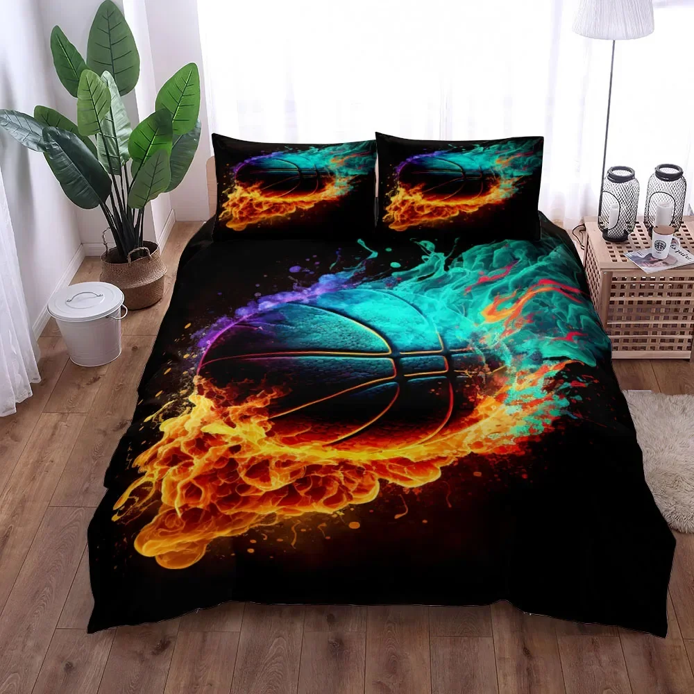 Home Textiles Uk - Fantastische 3D Print Basketbal Dekbedovertrek Set