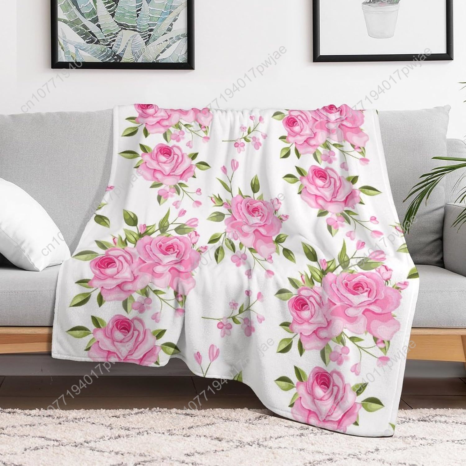 Roze bloem gooien deken bloeme - Home Of Textiles recensie en prijs