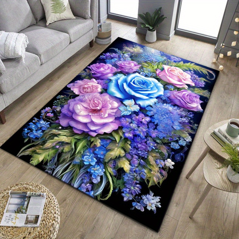 Bloementapijt met blauwe en pa - Your Home Textiles recensie en prijs