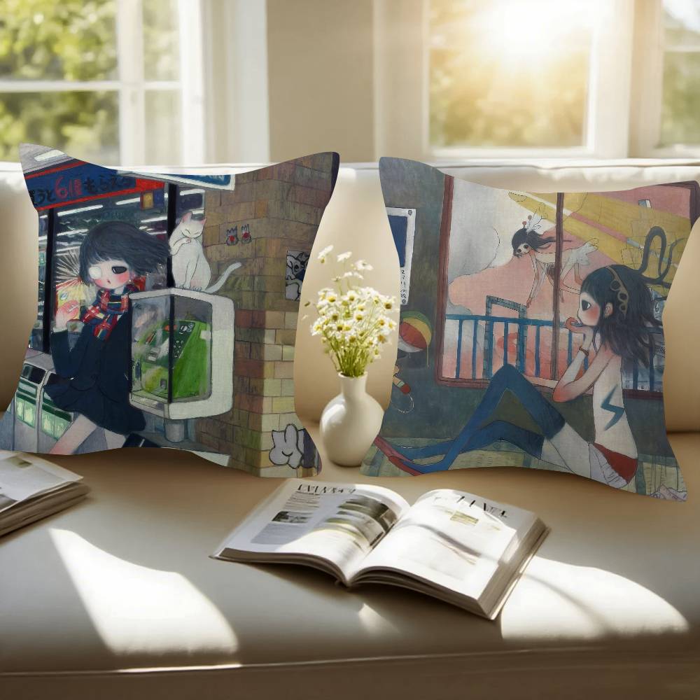 Art Aya Takano Girl Pillow Ani - Aya Home Textiles recensie en prijs