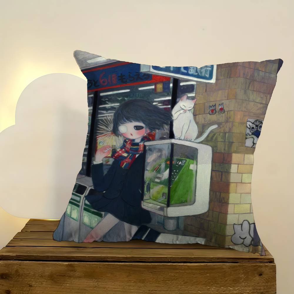 Art Aya Takano Girl Pillow Ani - Aya Home Textiles recensie en prijs