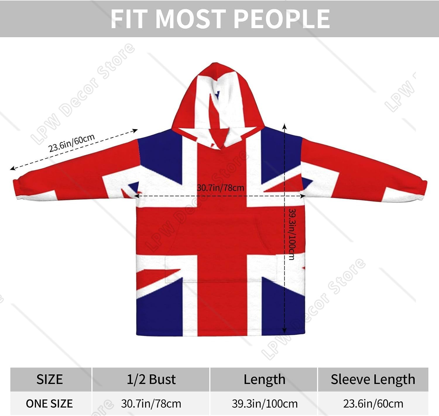 Britse vlagprint dekenhoodies  - Home Textiles Uk recensie en prijs