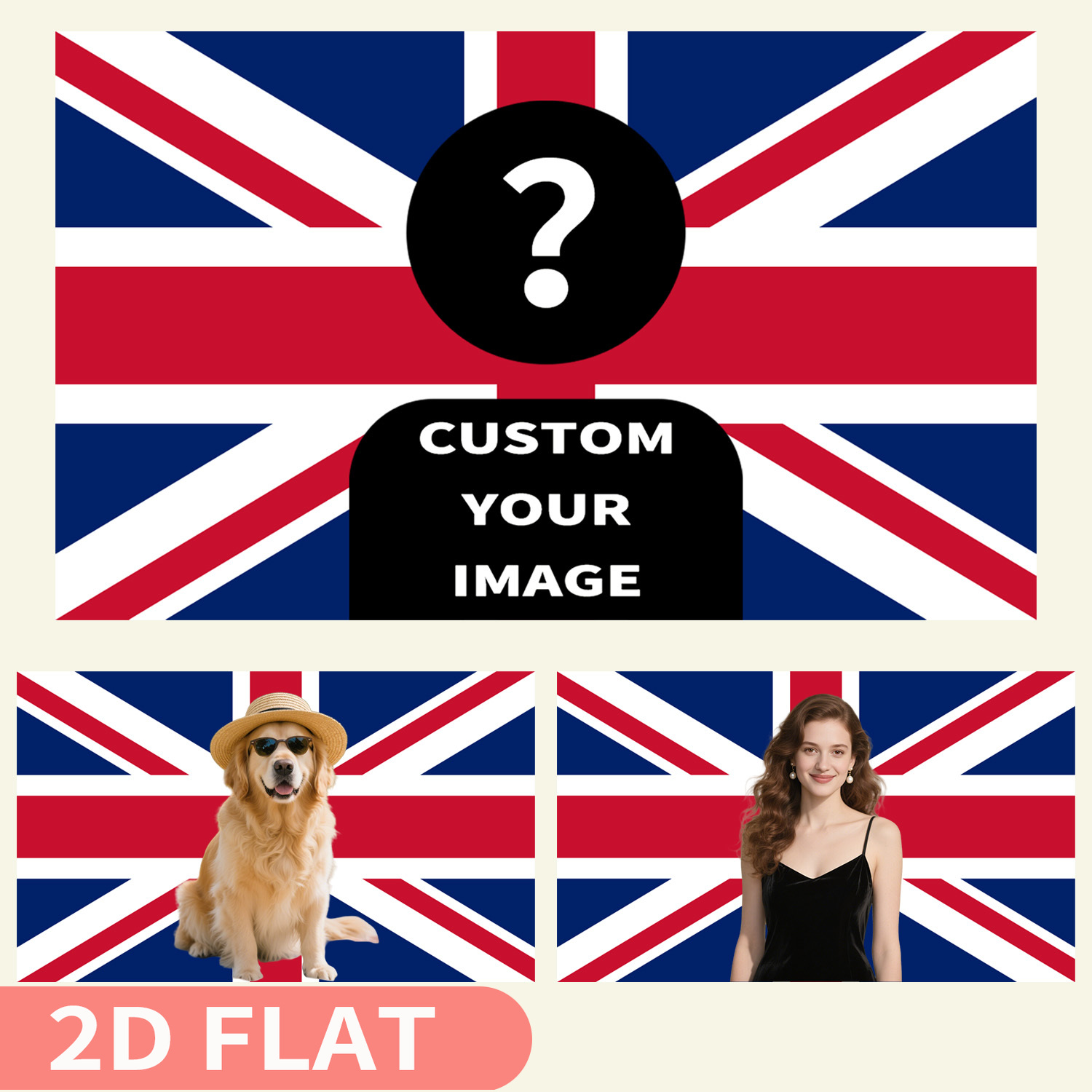 1pc 2D FLAT Personaliseer UK B - Home Textiles Uk recensie en prijs
